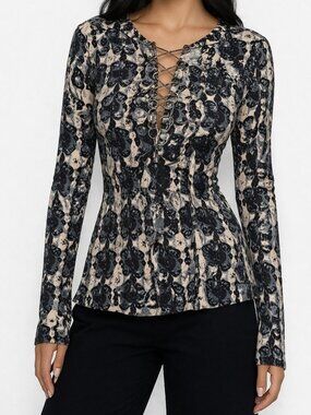 V-neck lace up Free People Size S